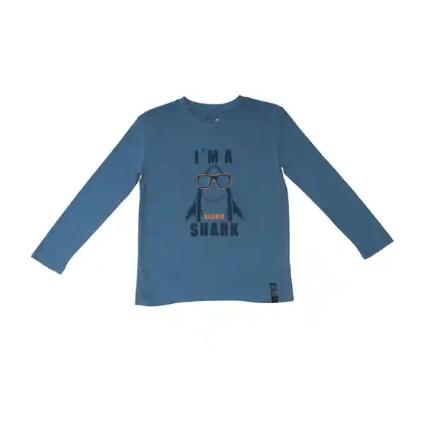 Polera Manga Larga Niño Azul Pillin 10 a