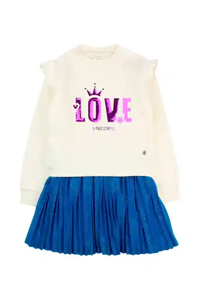 Vestido Kids Cosmic 310 Niña Crudo Talla 4 Años Ficcus