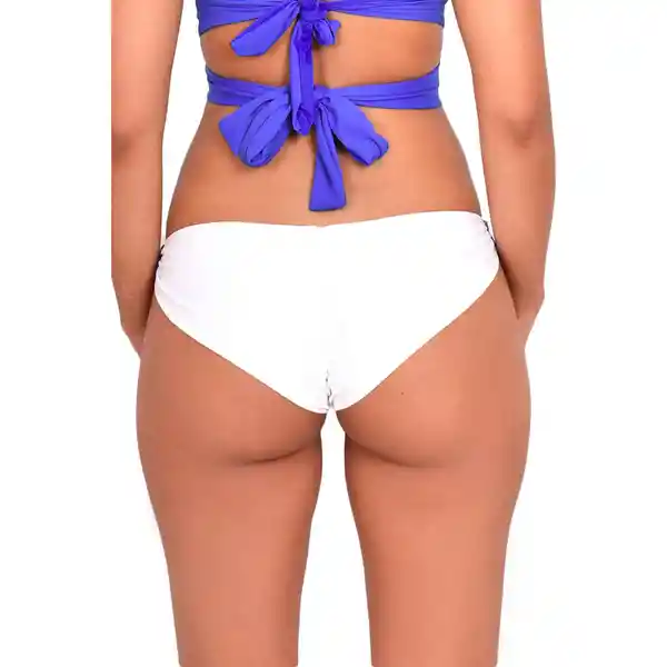 Bikini Calzón Con Drapeado Trasero Est. Azul Talla XL Samia