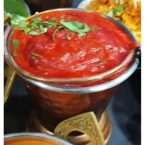 Mutton vindaloo con arroz basmati