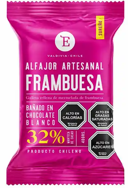 Entrelagos Alfajor Frambuesa Blanco