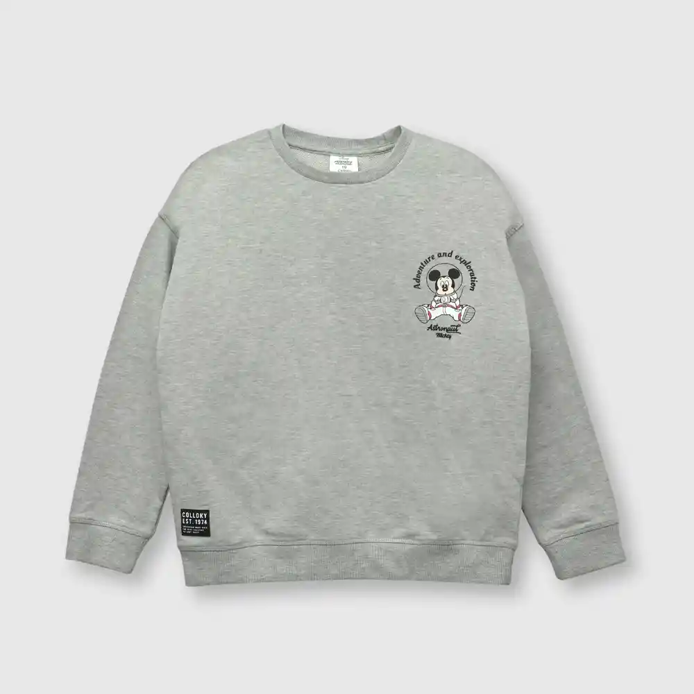 Polerón Mickey De Niño Gris Talla 6 Años