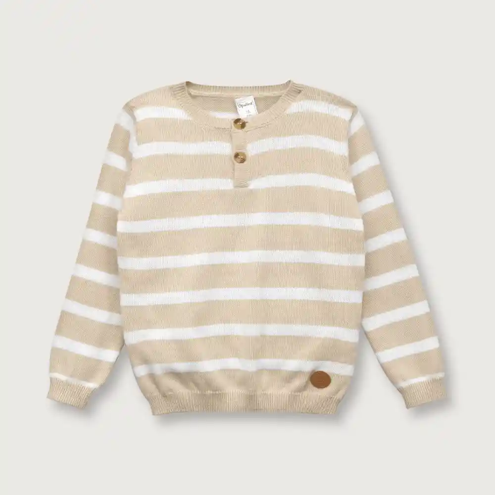 Sweater Esencial Niño Beige Talla 6M Opaline