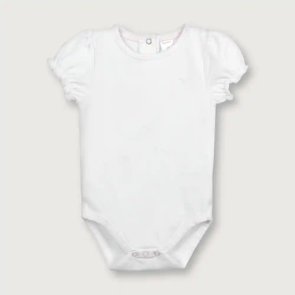 Body Manga Corta Globo De Niña Blanco Talla 3m