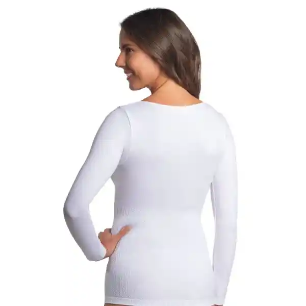 Polera Modelante Escote Redondo Blanco Caffarena