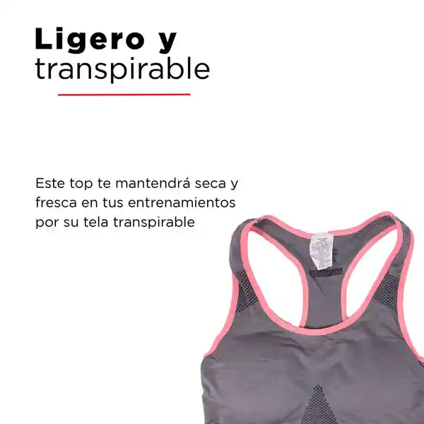 Brasier Deportivo Acolchonado Para Mujer Gris S/M Miniso