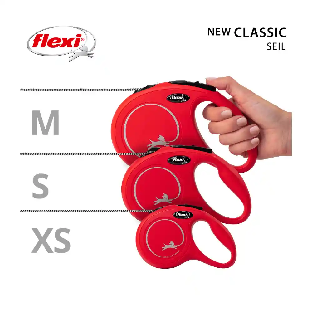 Flexi New Classic S Rojo Cordon 5 Mts. 12 Kg.