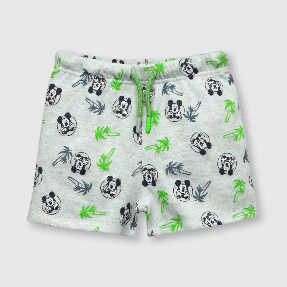 Bermuda Mickey De Bebé Niño Gris Talla 6/9m