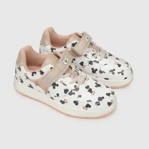 Zapatillas Para Niña Minnie Blanca Talla 35 Colloky