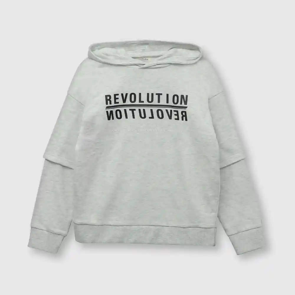 Polerón Urbano De Niño Gris Talla 12 Años