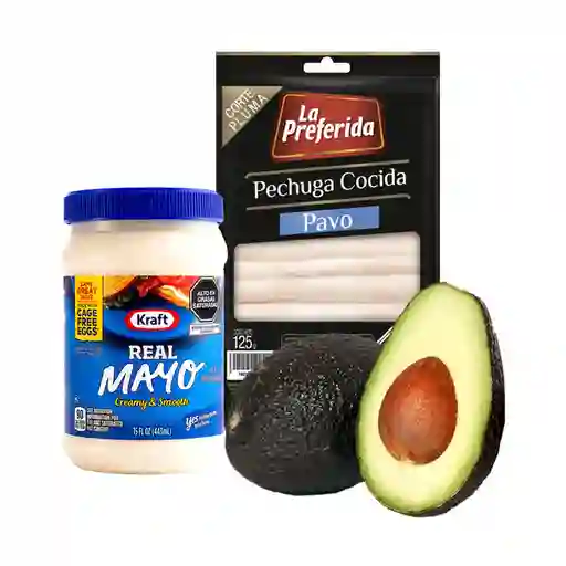 Combo Kraft Mayonesa Real la Preferida Pechuga de Pavo Cocida Co