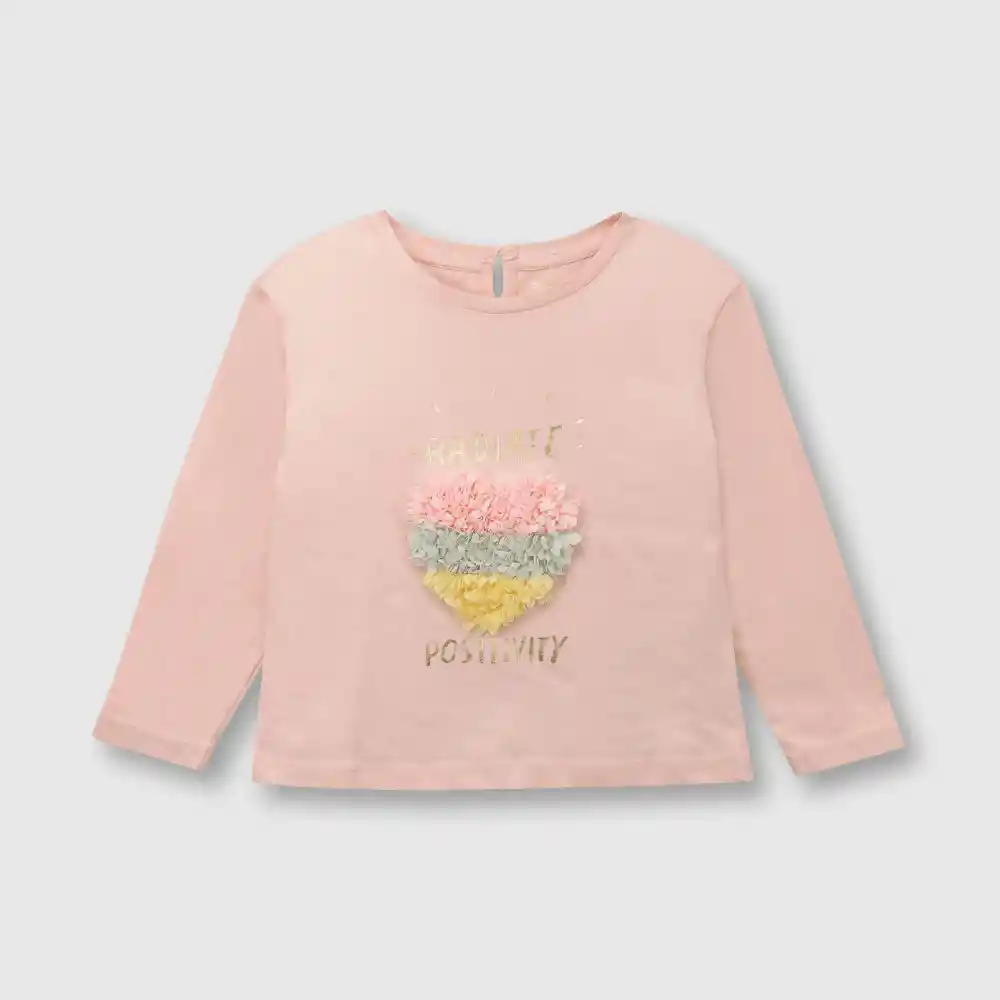 Polera Corazón Para Bebé Rosado Talla 36 Meses