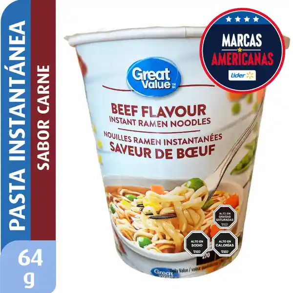 Great Value Fideo Instantáneo de Carne