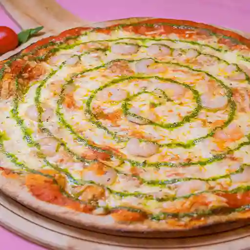 Pizza Camaron Pesto Familiar