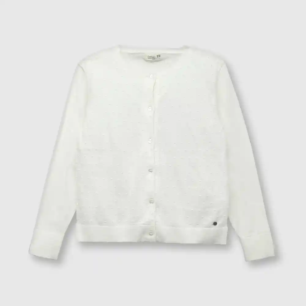 Chaleco Clásico De Niña Blanco Talla 6a