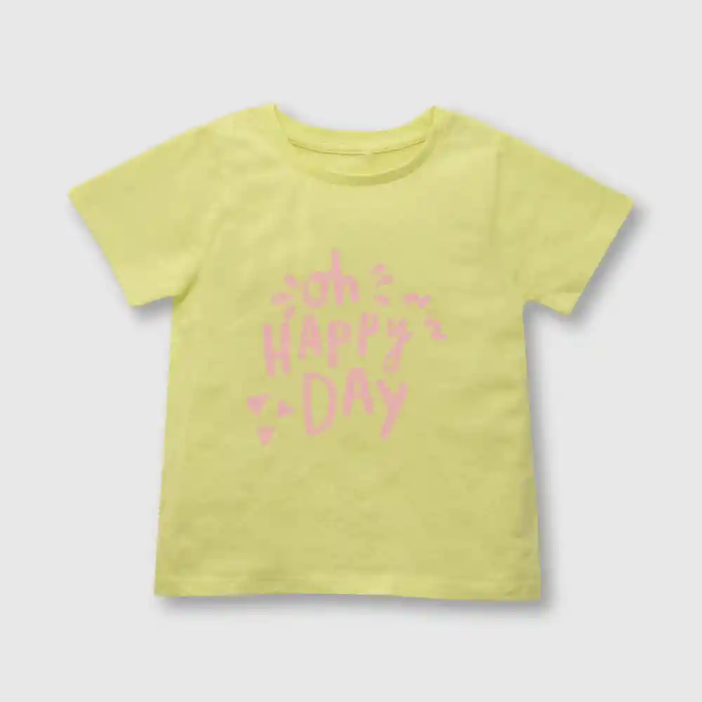 Polera Happy Day De Niña Verde Talla 12/18m