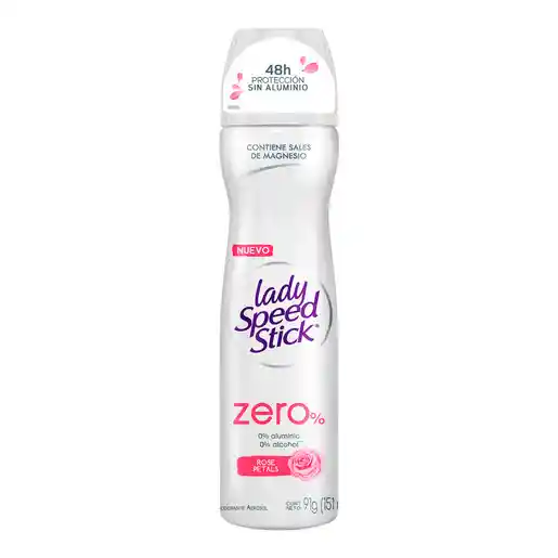 Lady Speed Stick Desodorante Zero% Pétalos de Rosa en Aerosol