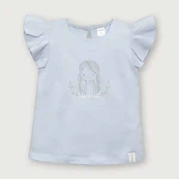 Polera Esencial Manga Corta de Niña Lavanda Talla 18M Opaline