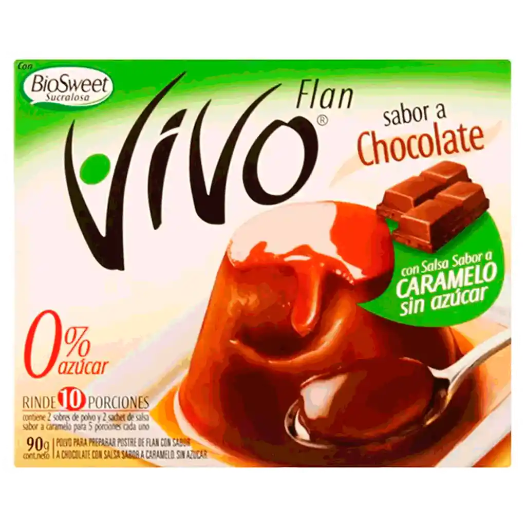 Vivo Flan Sabor Chocolate sin Azúcar 