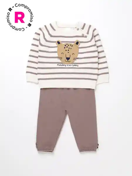 Baby Harvest Conjunto Text B Bhvt Cr V26 Cafe 0/3
