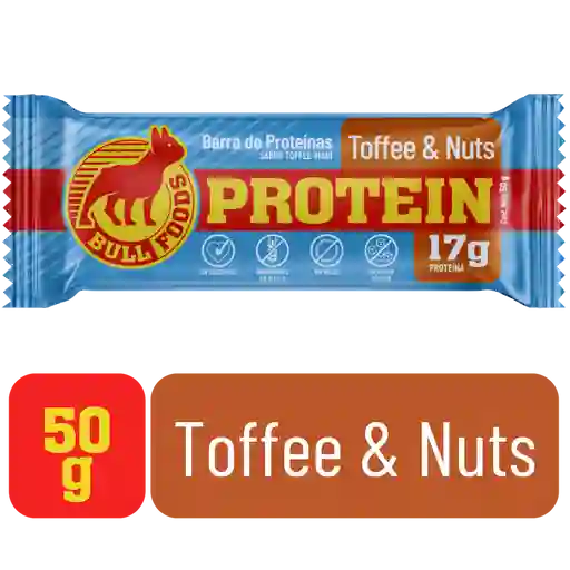 Barra de Proteína Bull Foods Toffe & Nuts Clásica