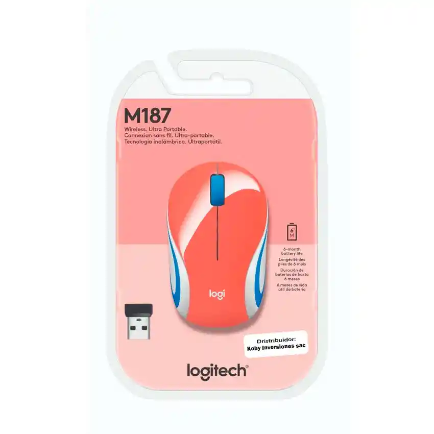 Logitech Mouse Mini Wireless Coral M187