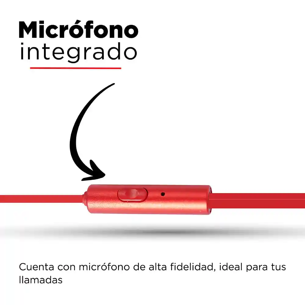 Miniso Audifonos De Cable Ge-12 Rojo