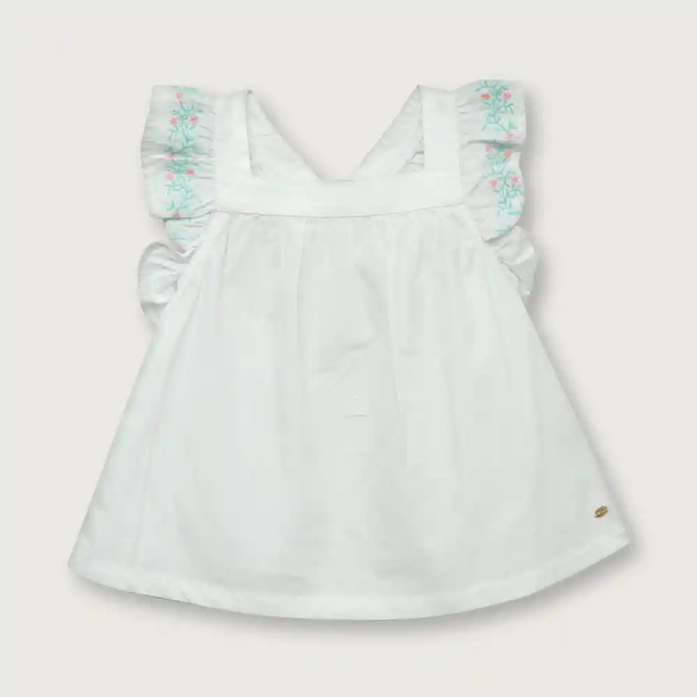 Blusa Sin Mangas De Niña Blanca Talla 6m