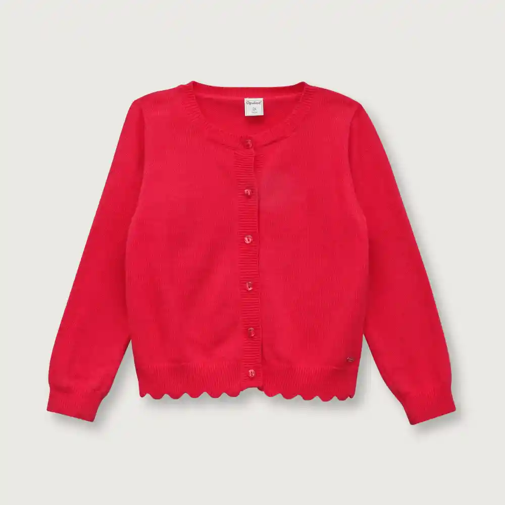 Chaleco Con Ondas Niña Fucsia Talla 9M Opaline