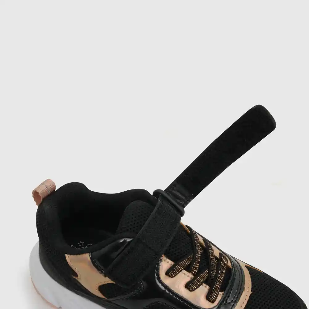 Zapatillas Velcro Elástico Chunky Negro Talla 32