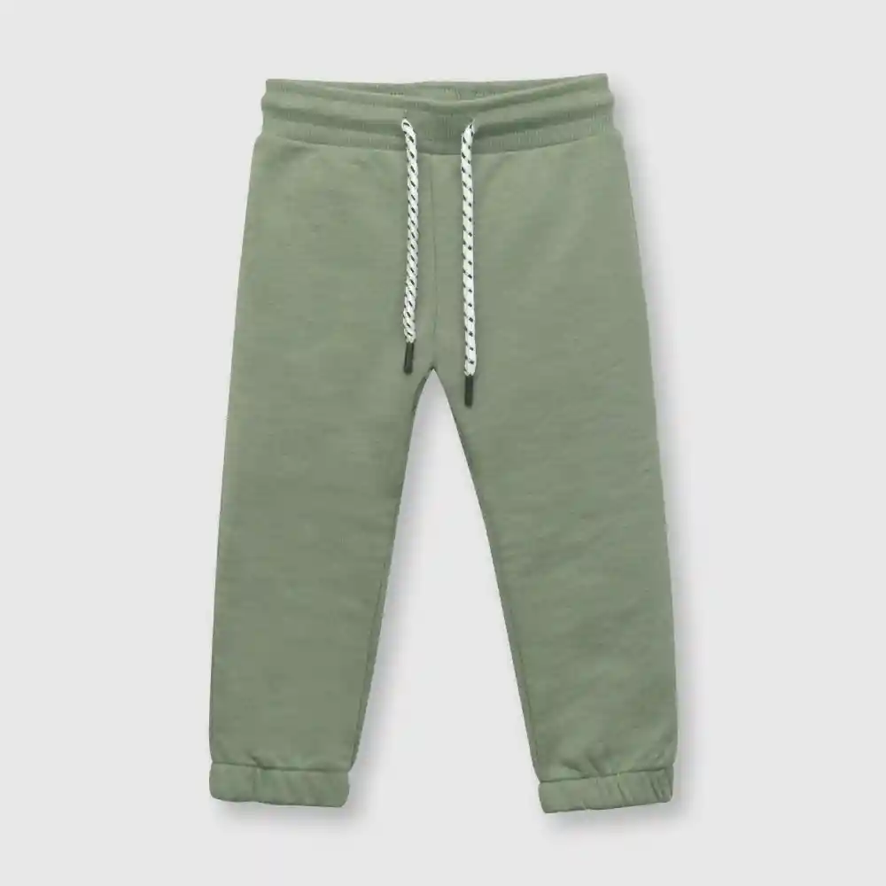Pantalón De Bebé Con Elástico Niño Oliva Talla 36m