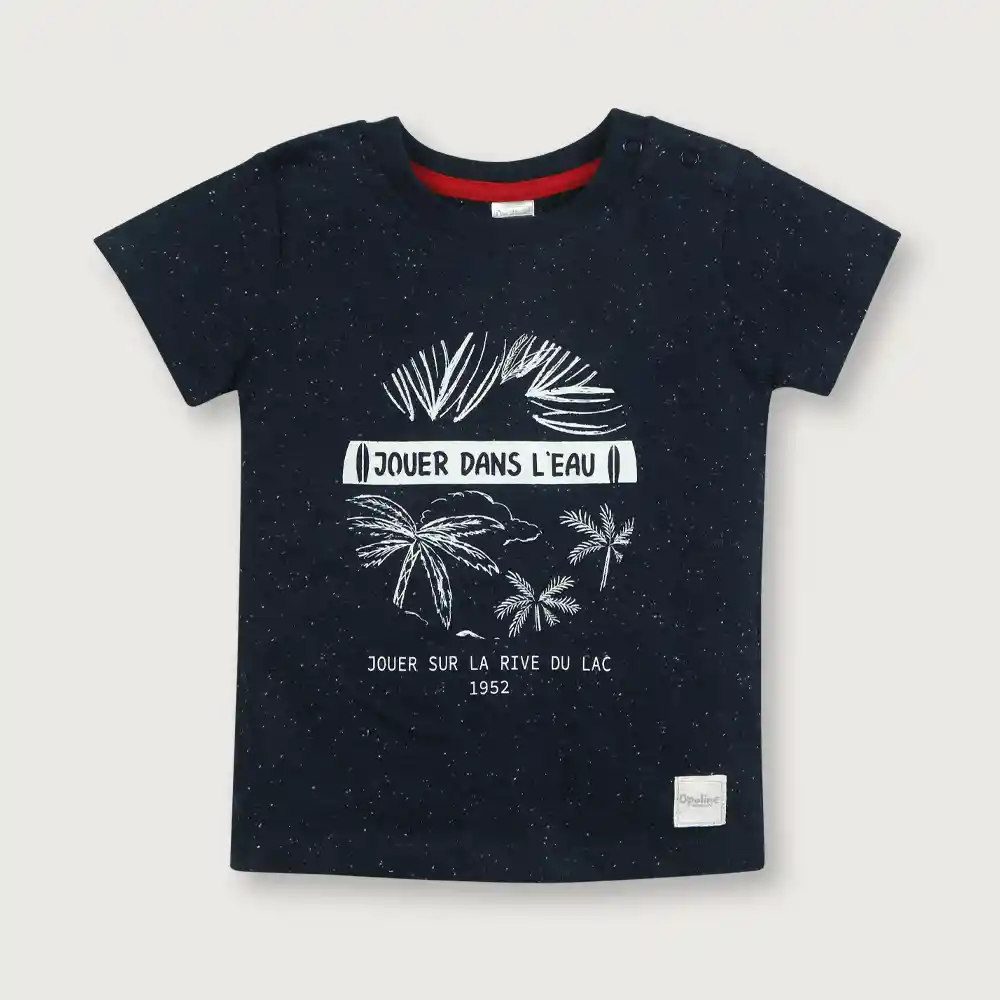 Polera Manga Corta De Niño Navy Talla 2a