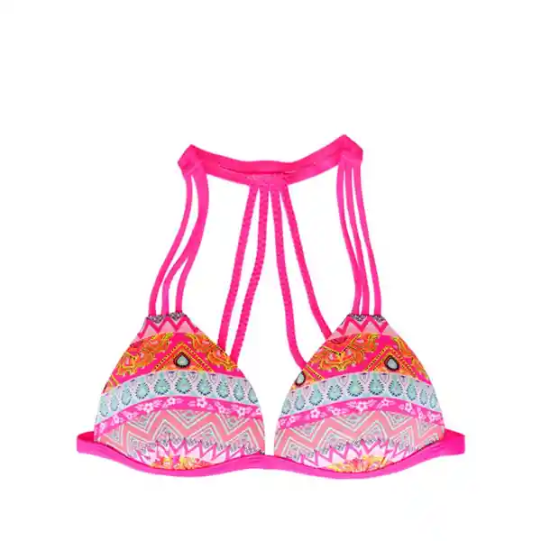 Bikini Estilo Sostén Con Espalda Trenzada Fucsia Talla XL Samia