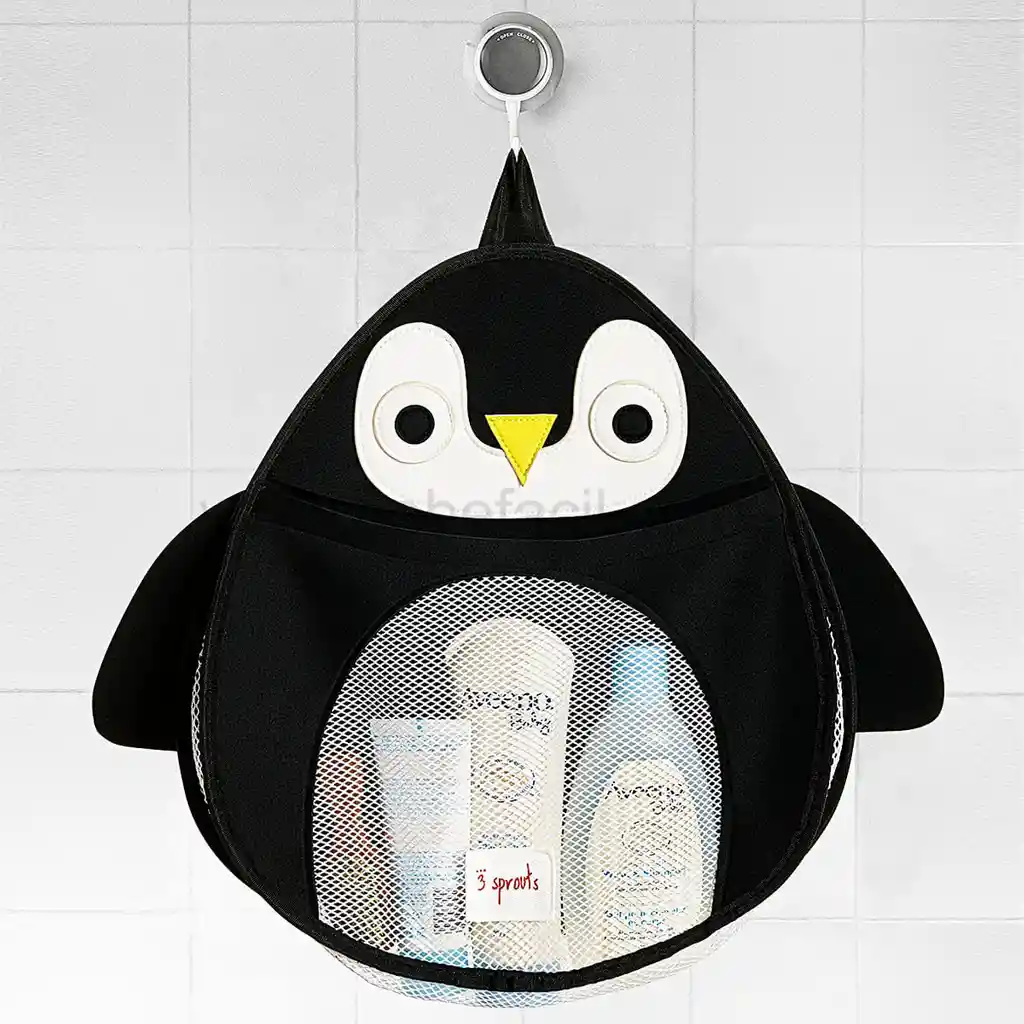 3 Sprouts Organizador de Baño Pingüino Negro