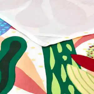 Paño de Cocina de Algodón Con Textura Flores 70 cm