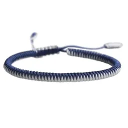 Pulsera Hilo Budista Azul Con Blanco