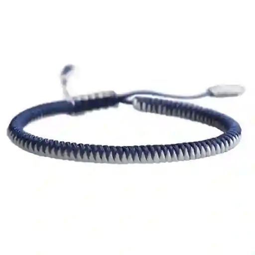 Pulsera Hilo Budista Azul Con Blanco