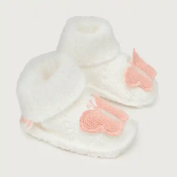 Pantuflas Tejida Mariposa de Bebé Niña Blanco Opaline