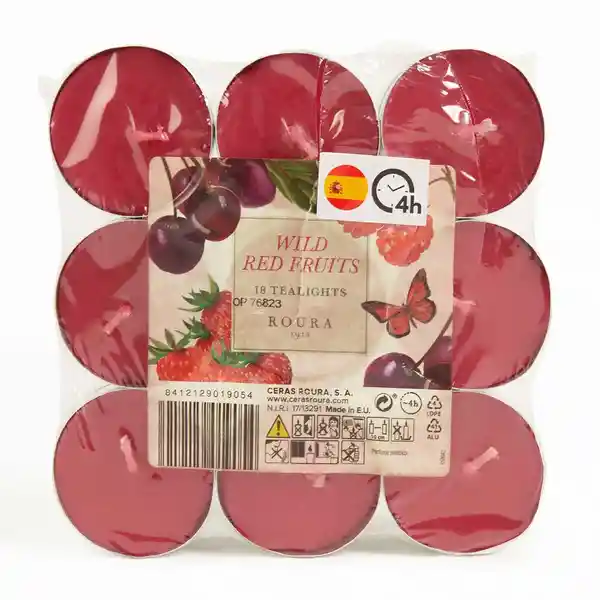 Tealights Aromático Frutos Rojos 4 Horas