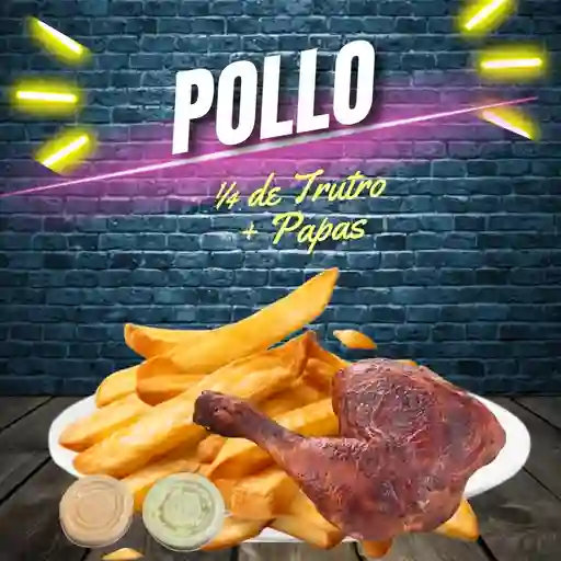 1/4 Pollo trutro + papas