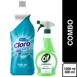 Combo Cloro Gel Tradicional + Cif Limpiador Para Bano L