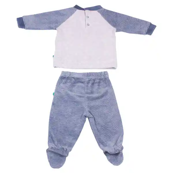 Conjunto Plush Bebe Niño Azul Pillin 6 M