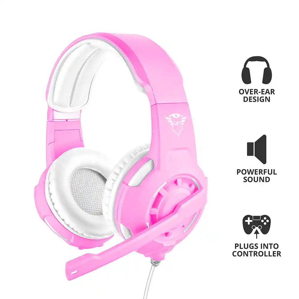 Audífonos Trust Gxt 310p Gaming Headset Pink