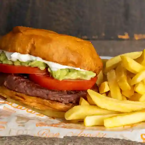 Green Burger con Papas Fritas