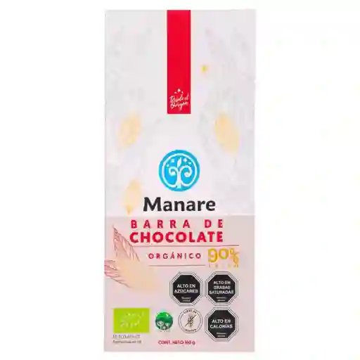 Manare Chocolate Orgánico 90% Cacao