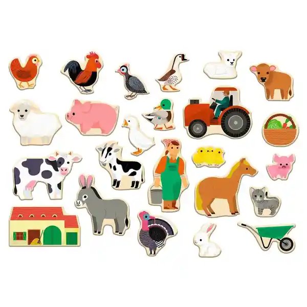 Djeco Juego Didáctico Madera Magnético Farmix