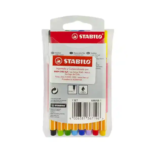 Stabilo Rotulador Fineliner Mini Point 8 Colores 68808