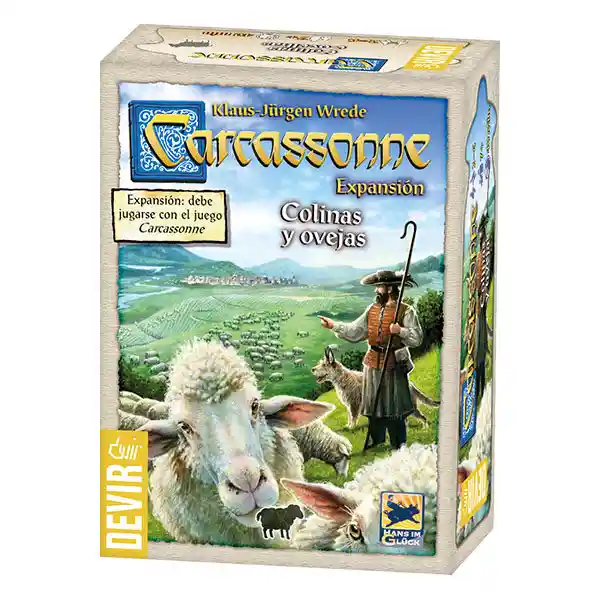 Carcassonne Juego de Mesa Colinas y Ovejas