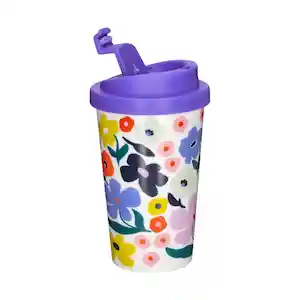 Vaso Térmico Plástico Con Diseño Morado 400 mL