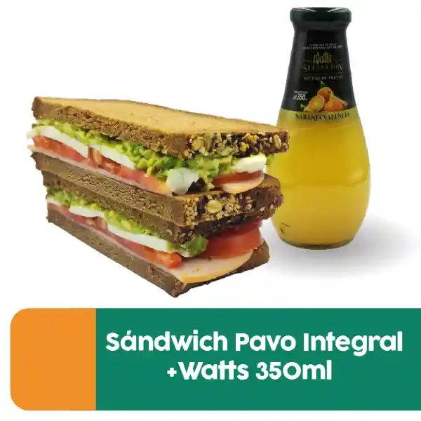 Sándwich Pavo Pesto Integral + Watts Jugo Naranja Valencia